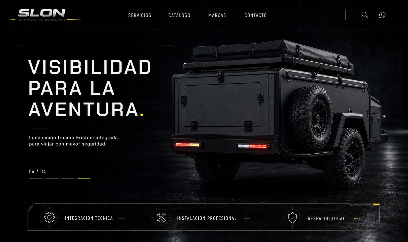 Carreta 4x4 de aventura con iluminación trasera Fristom